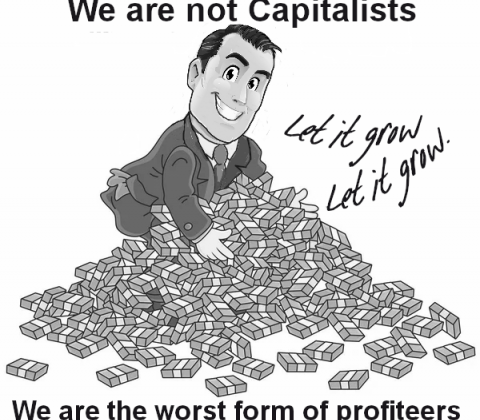 We Are Profiteers, Not Capitalist.